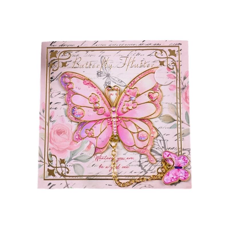 Retro Butterfly Bookmarks with Chain Butterfly Bookmarks Novel Fiction Book Page Holder for Book Lover Reading Gifts