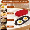 Microwave Egg Cooker & Poacher, Dual Cavity Non-Stick Egg Maker for 2 Eggs Breakfast Sandwich, Muff and Mini Omelets, Includes Spatula & Oil Brush