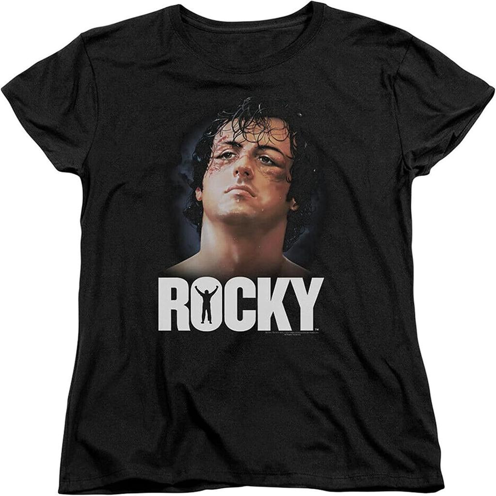 Rocky Womens Mens T Shirt Close Up Tee Black