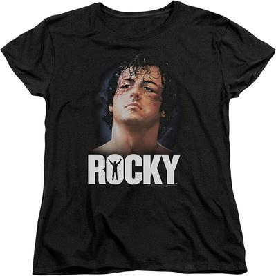 Rocky Womens Mens T Shirt Close Up Tee Black