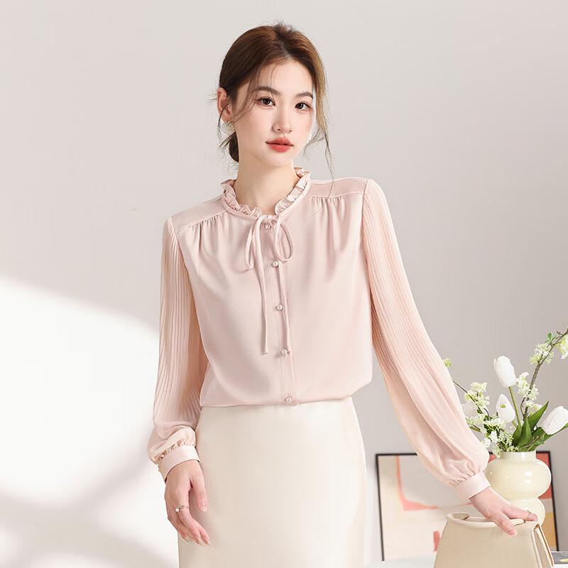 Elegante Blusa da Donna in Chiffon con Volant