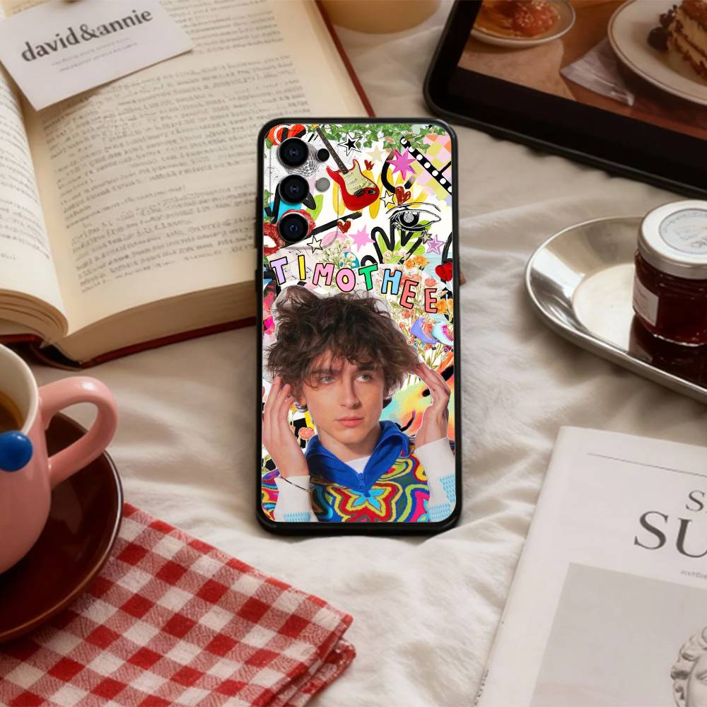 T-Timothée Chalamet COOL   Phone Case For Samsung S 25,24,23,22,30,21,10,9,Ultra,Plus,Lite,FE,4,5 G Soft Black Case