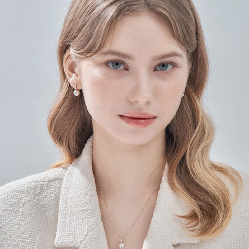 ELLE Jewelry 14K Bling Pearl Necklace EL14NN019