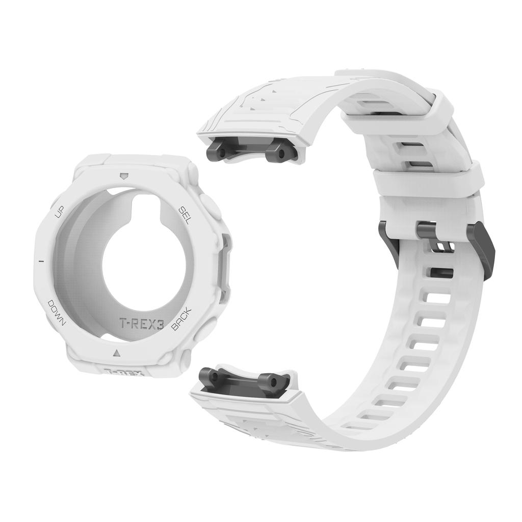 Pro Huami Amazfit T-Rex 3 Řemínek a Pouzdro na hodinky stejné barvy Jednobarevný nastavitelný náramek + Ozdoba pouzdra