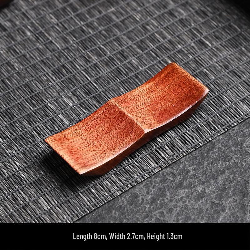 Rosewood Fish-Shaped Leaf Tea Tongs & Chopstick Rest