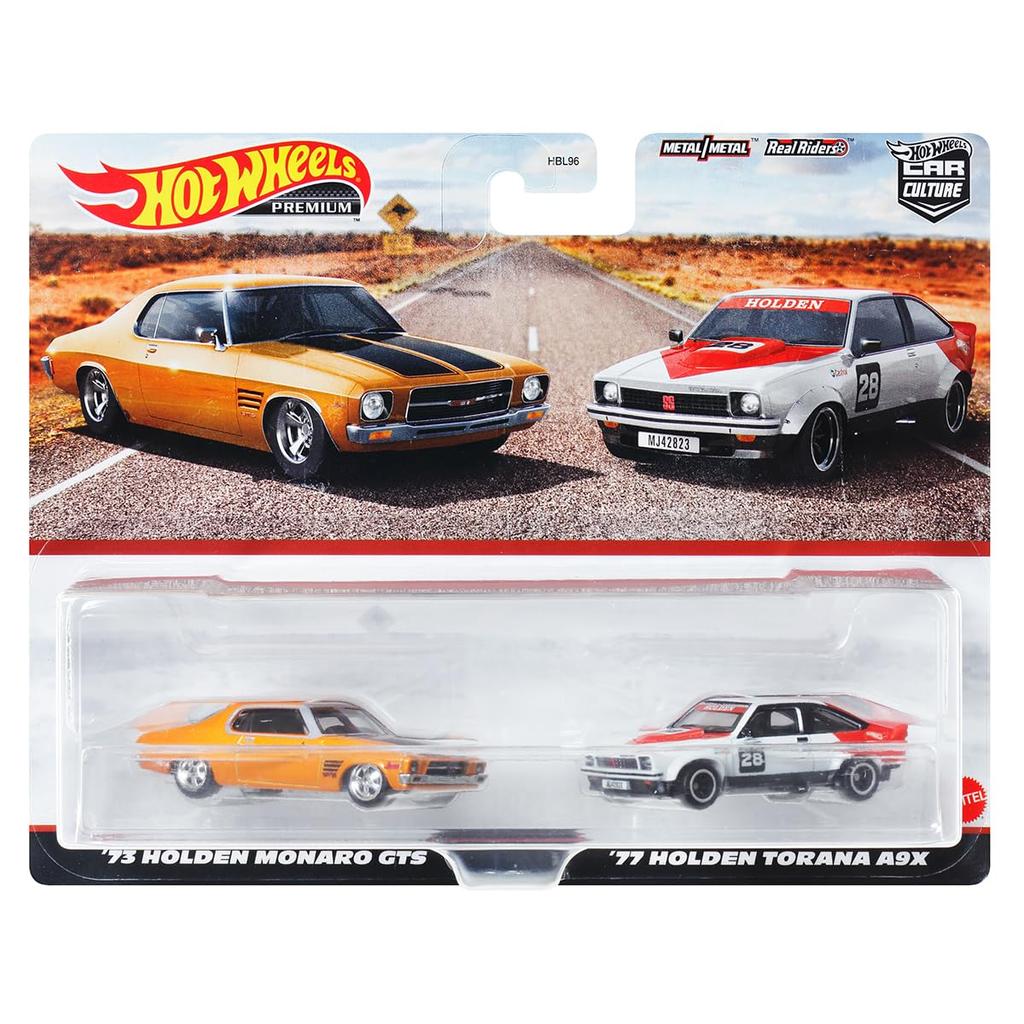 Hot Wheels Premium 2-pakning Holden Monaro GTS Holden Torana A9X år gammel og HKF50 '73 / '77 [3 opp]