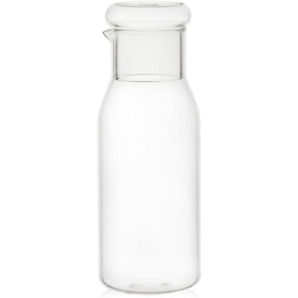 Glass Water Carafe Pitcher Bedside Night Carafe Juice Jug with Tumbler Glass,27oz