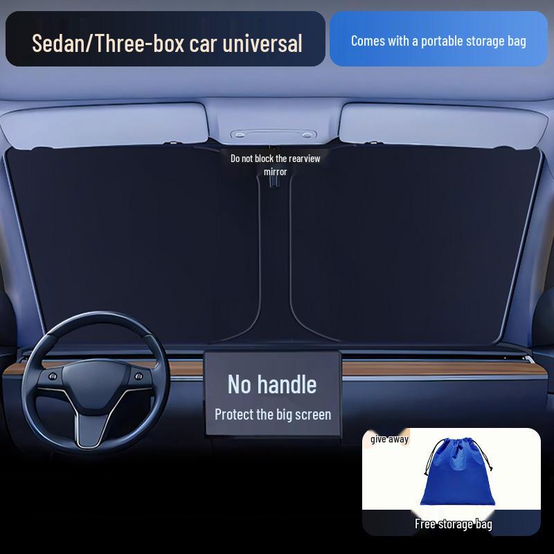 Car Sun Visor Sunshade for Small Windows - Heat Insulation Curtain for Interior Windshield