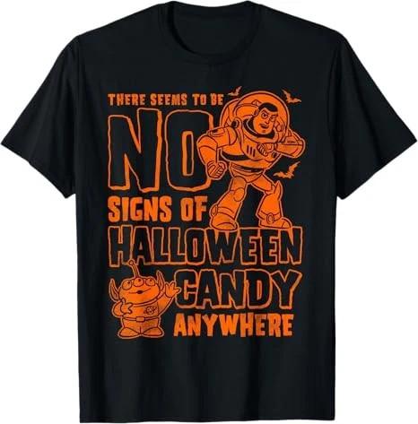 Pixar Toy Story Buzz No Signs Of Halloween Candy Tshirt Black S