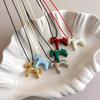 Minimalismus Emaille Tropfglasur Bunter Pferdeanhänger Lange Halskette Verstellbare Pulloverkette Schlichtes Schmuckaccessoire Geschenke