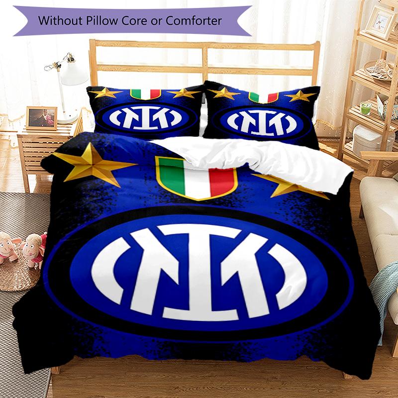 3pcs Football Team (8) Design Cover Set - HD Printed Bedding with 1 Cover and 2 Pillowcases - Perfect for Home and Dorm Decor