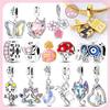 Original Charms Bead Pendant Copper Butterfly Love Tulip Unicorn Pearl Charms Fit Bracelets Woman Diy Jewelry Gift