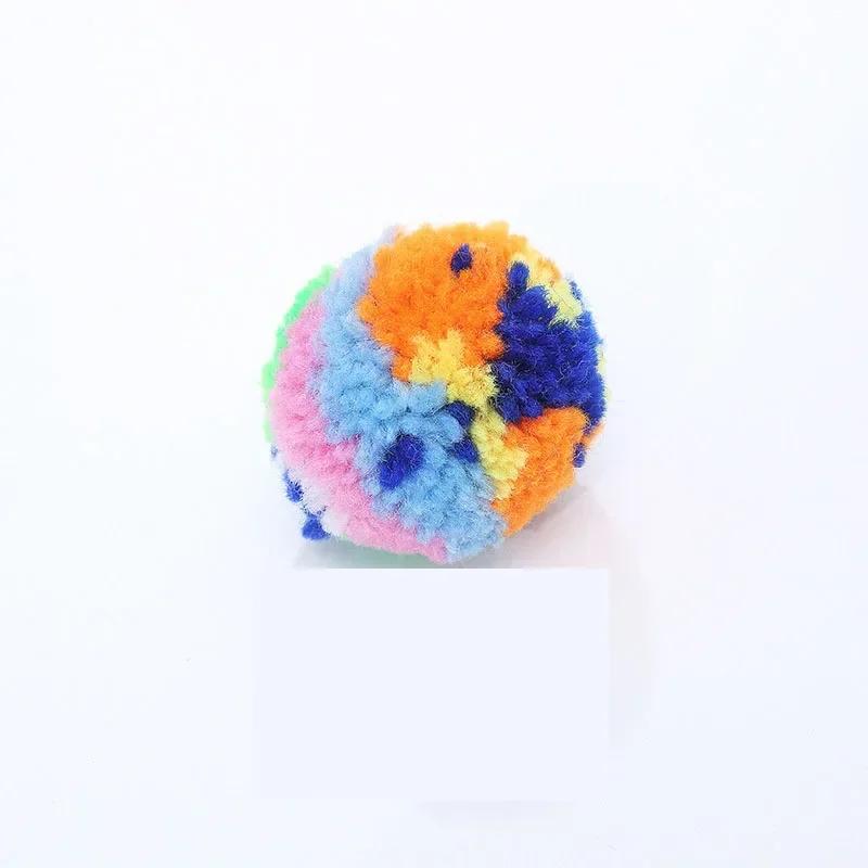 2 Stück Interaktive Flauschige Poms Katzen Haustier Haustier 5cm Ball Spielzeug Wurfprodukte Pom Plüsch Zubehör Pompons Plüsch Katze Pompom Weich