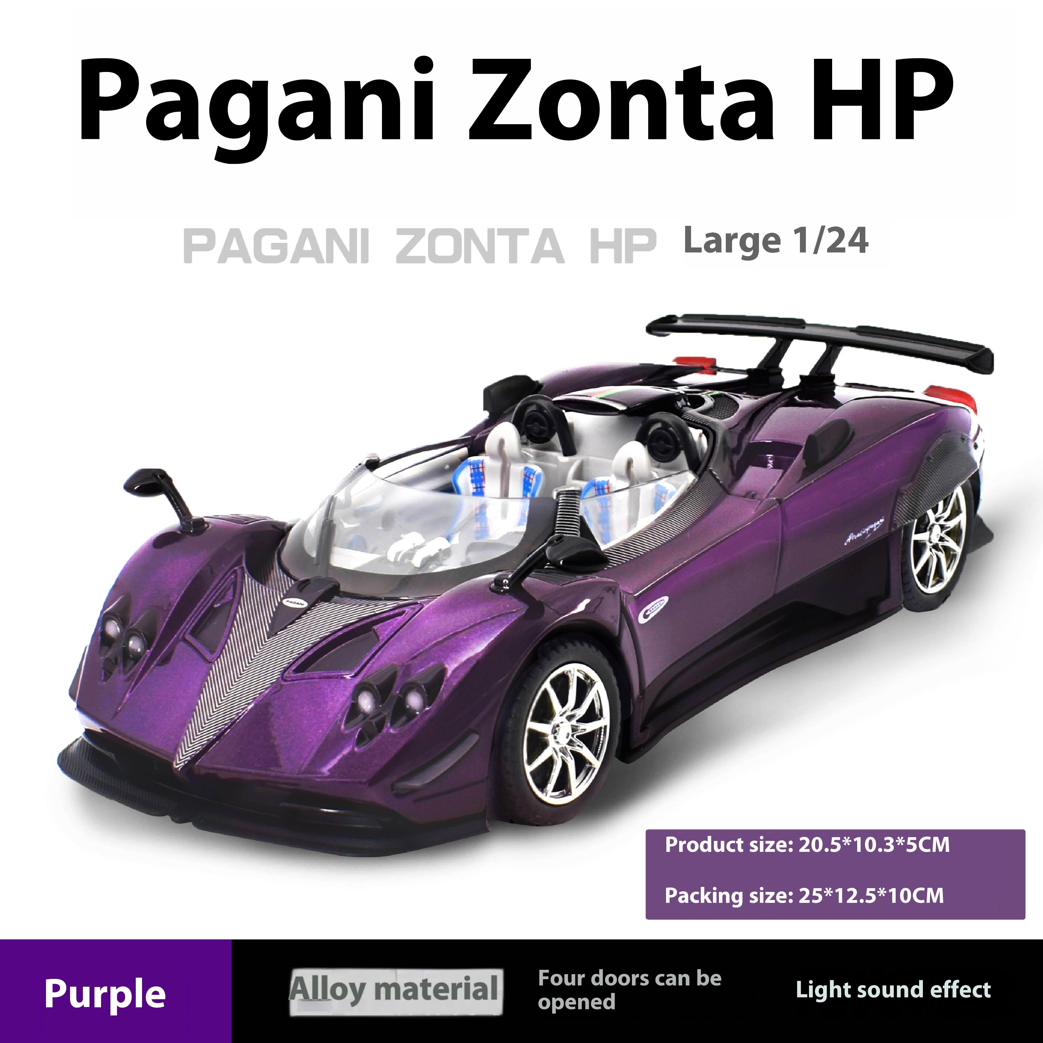 

1:24 Pagani Zonda HP Barchetta Limited Convertible Edition Supercar Alloy Metal Diecast Car Model Independent DIY Design Gifts фіолетовий