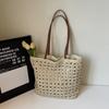 Handwoven Women's Shoulder Bag New Style Summer Large Capacity Beach Vacation Straw Tote Bag Casual Bucket Handbags
