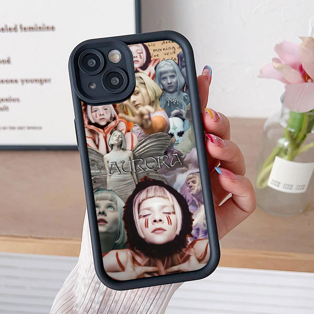 

Aurora Aksnes Thicken TPU Mobile Phone Case for iPhone 17 16 15 14 13 12 11 Air Pro Max Plus Colorful Cover iPhone 16 Pro Max