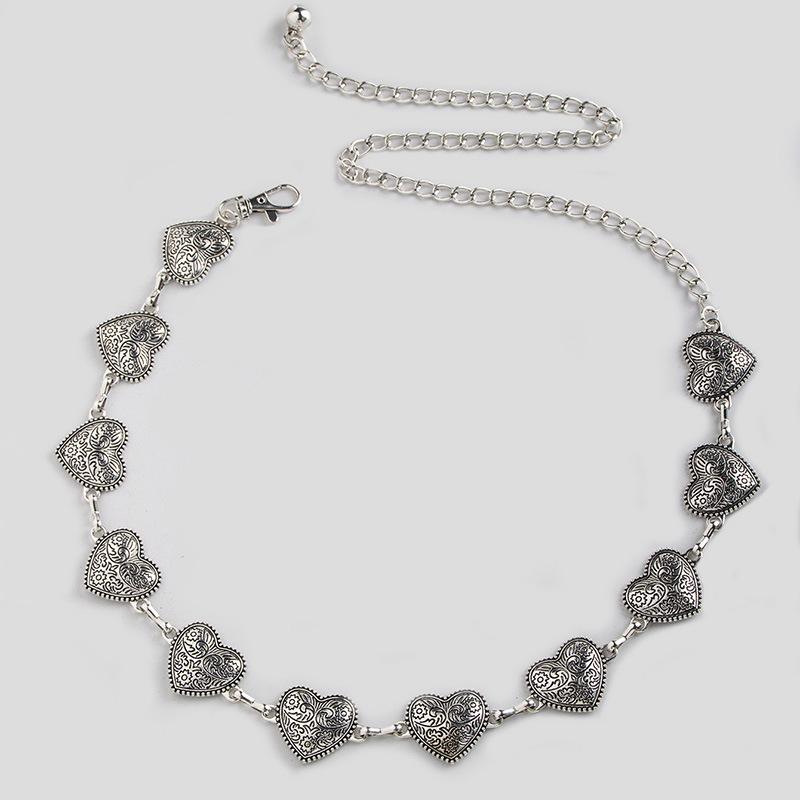 Senior Sense of Women's Waist Chain Love Sweet Girl Elegant Pattern Engraving Texture Retro Waist Chain Heavy Industry Women's Waist Chain
