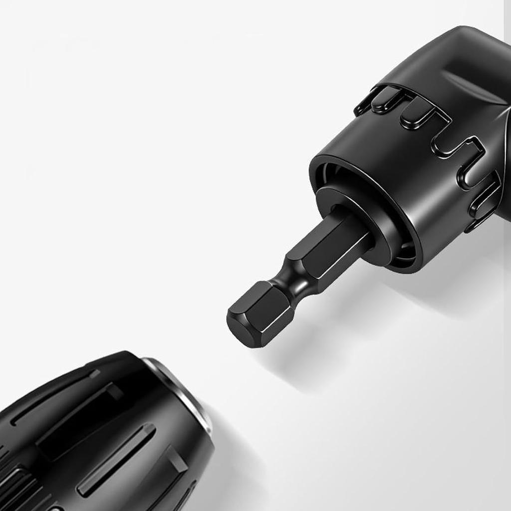 Right Angle Drill Driver - 105 Degree Adapter for Electric Drill & Screwdriver, Ideal for DIY Home Projects & Tight Space Repairs, Black