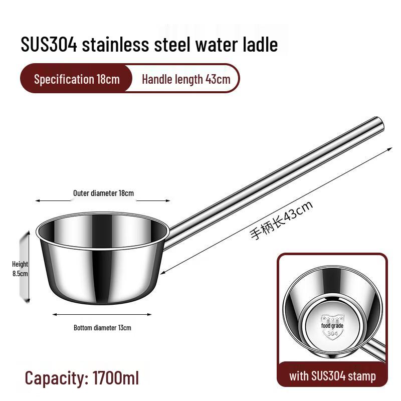 

Commercial Stainless Steel Long Handle Water Ladle