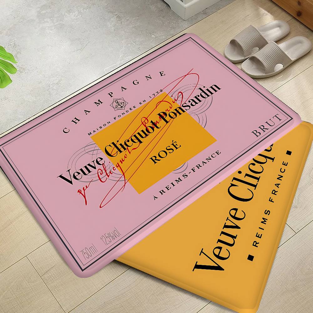 V-Veuve Clicquot Room Mats Cheaper Anti-slip Modern Living Room Balcony Printed Welcome Rug