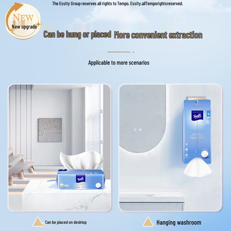 Tempo 100% Cotton Disposable Facial Wipes