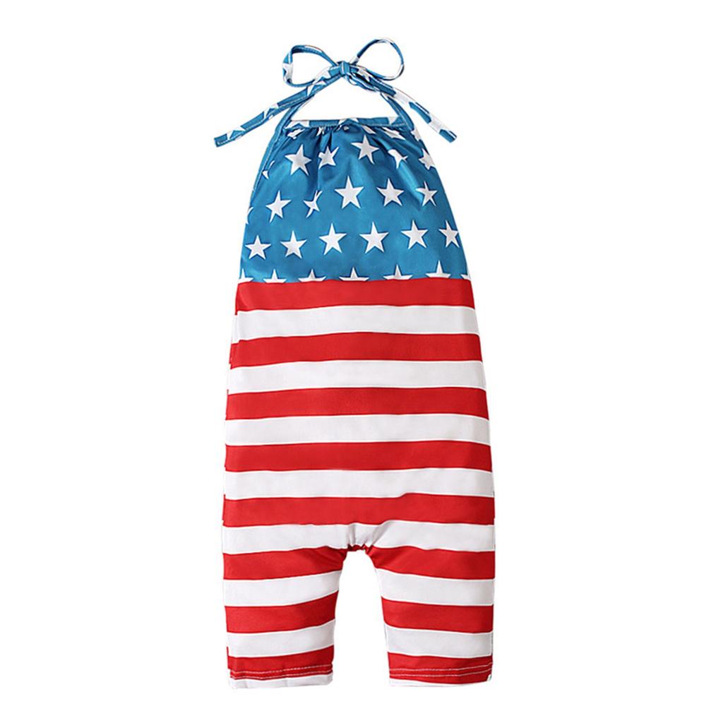 Summer Children Ha Clothing Condole Sleeveless Backless Independence Day Jumpsuit