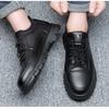 Men's Casual Leather Shoes 2025 New Autumn and Winter Business British Leather Shoes Fashionable Soft Sole Anti Slip Work Shoes