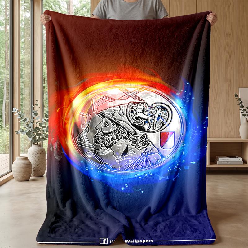 Ajax Amsterdam Theme blanket Soft Flannel Fleece Blanket Warm Lightweight Throw Blanket for Home Sofa Bed