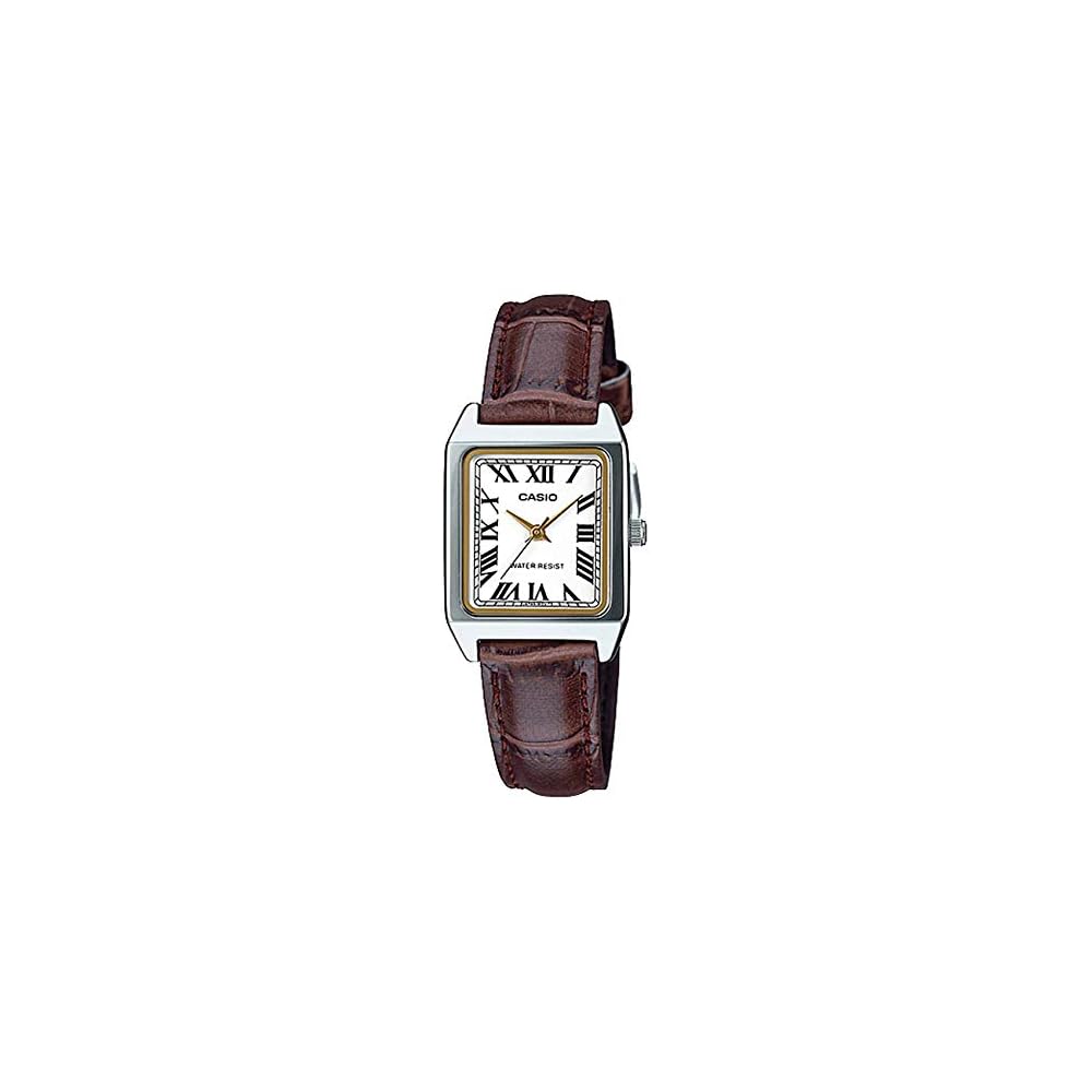 Casio LTP-V007L-7B2 Women s Analog Watch White Brown Leather Strap Kids