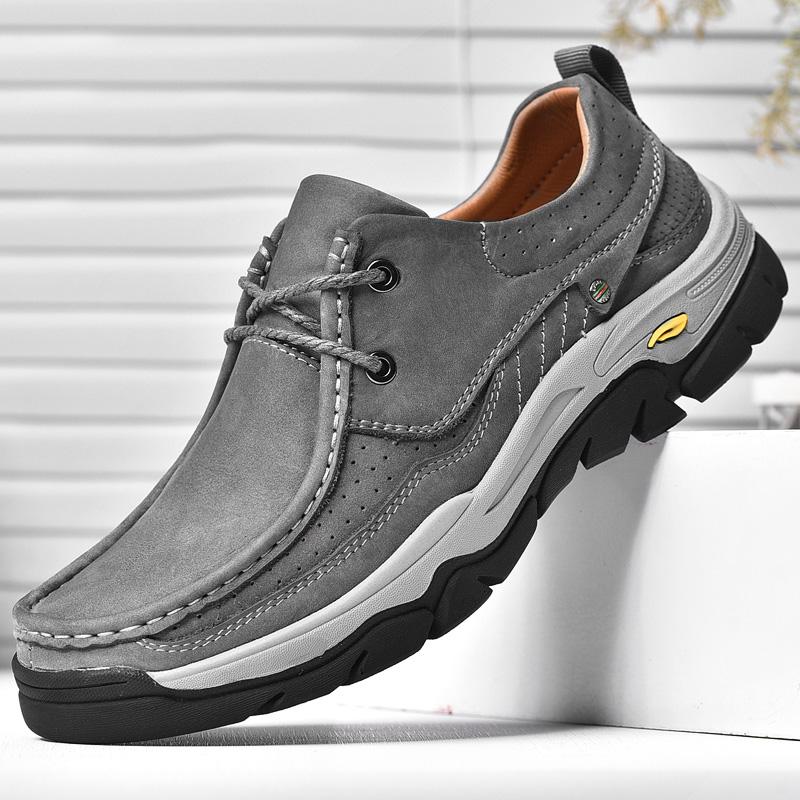 Zapatillas de Moda Zapatos de Hombre Zapatos Casuales de Cuero Genuino Zapatos de Cuero de Vaca Zapatos de Senderismo