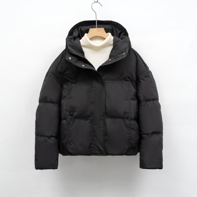 Short winter white duck down fashionable and simple bread jacket thickened warm temperament jacket down jacket women