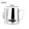 12/20oz Stainless Steel Milk Frothing Pitcher with Temperature Display Espresso Milk Frother Pitcher Jug for Latte Art Barista