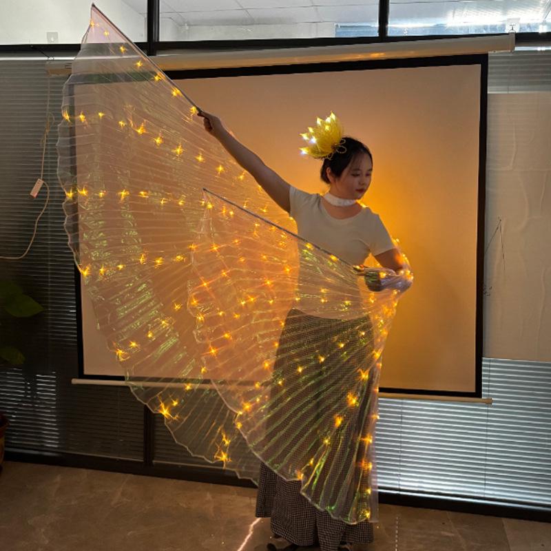 Retractable LED Luminous Butterfly Wings Costume for Halloween, Cosplay, and Performances - Adult and Child Sizes Available