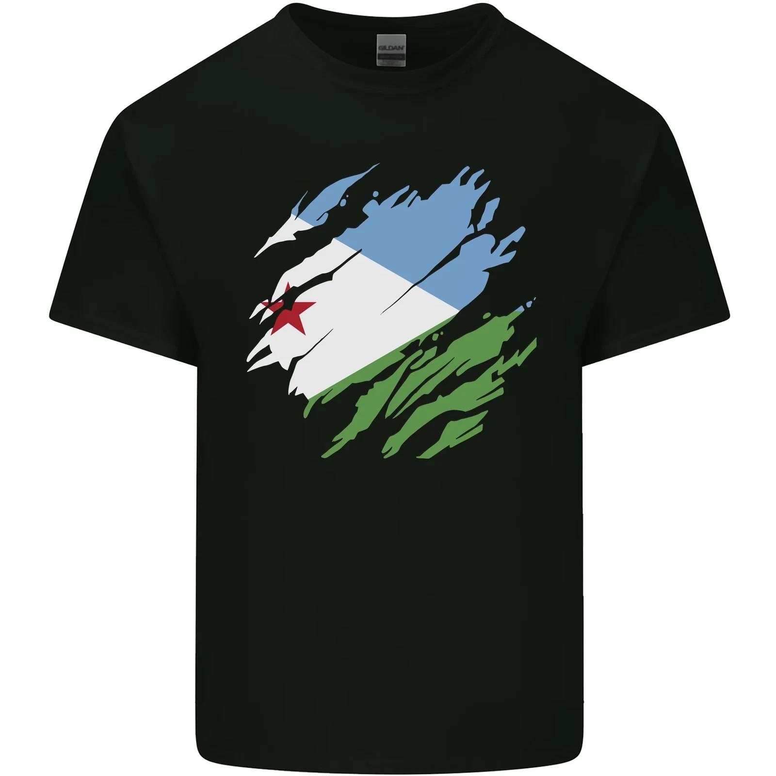 Torn Djibouti Flag Djiboutians Day Football Kids T-Shirt Childrens S