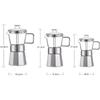 Household Moka Coffee Pot Portable Glass-Top Stovetop Espresso Machine Classic Aluminum Espresso Moka Pot Coffee Lover Gifts