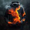 Men's Flame Hoodies Sweatshirt Fashion Cool Daily Long Sleeve Crew Neck Party Holiday Drawstring Fall Winter Designer