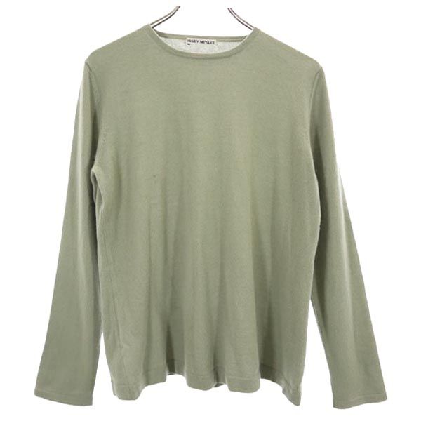 ISSEY MIYAKE Cashmere 100% Long sleeve knit L Moss green sweater Women Used
