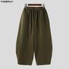 INCERUN Herbst Winter Herren Elastischer Bund Lässige Lange Baggy Hosen