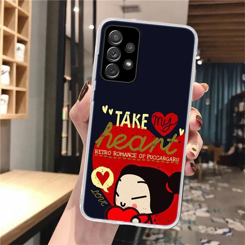 Cute Cartoon Pucca Garu Soft Phone Case For Samsung Galaxy A52 A42 A32 A12 A22 A51 A50S A30S A20S A10S A71 A41 A31 A21S A40 A20E