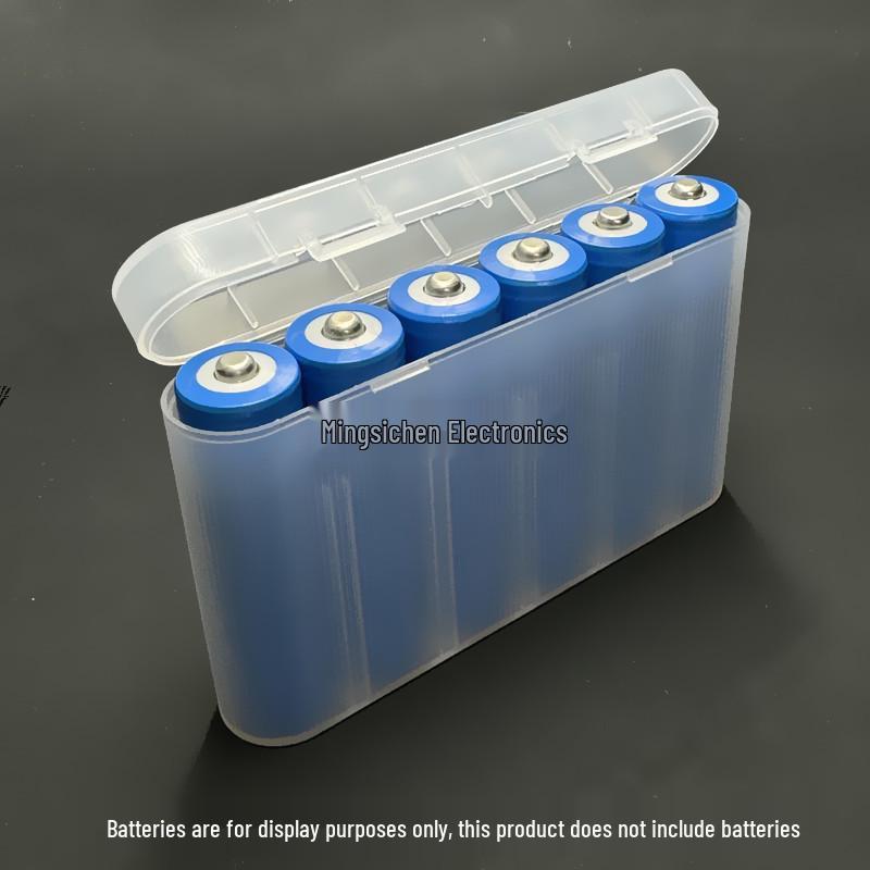 6-Cell 18650 Lithium Battery Storage Case - New PP Material Protective Box