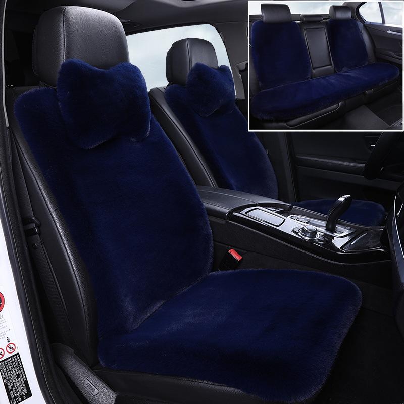 Winter Rabbit Fur Wool Heated Car Seat Cushion - Non-slip, Warm, for Single Seat with Small Waist Support