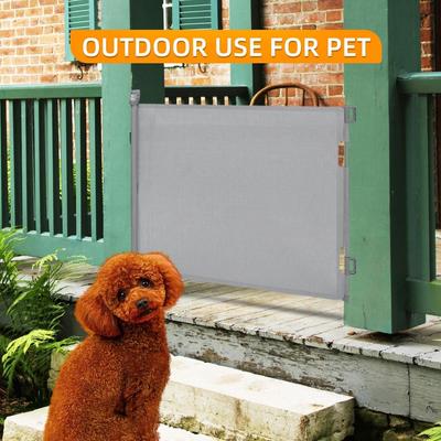 White/Black/Gray Child Barrier Extra Wide Mesh Safety Door for Stairs Doorways Hallways Indoor Outdoor Pet Dog Gate Retractable Baby Safety Gate