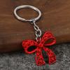 2Pcs Keychain Pendant, Hollow Bow Shape Key Ring with Chain, Compact Portable Key Holder for Men Women Accessories