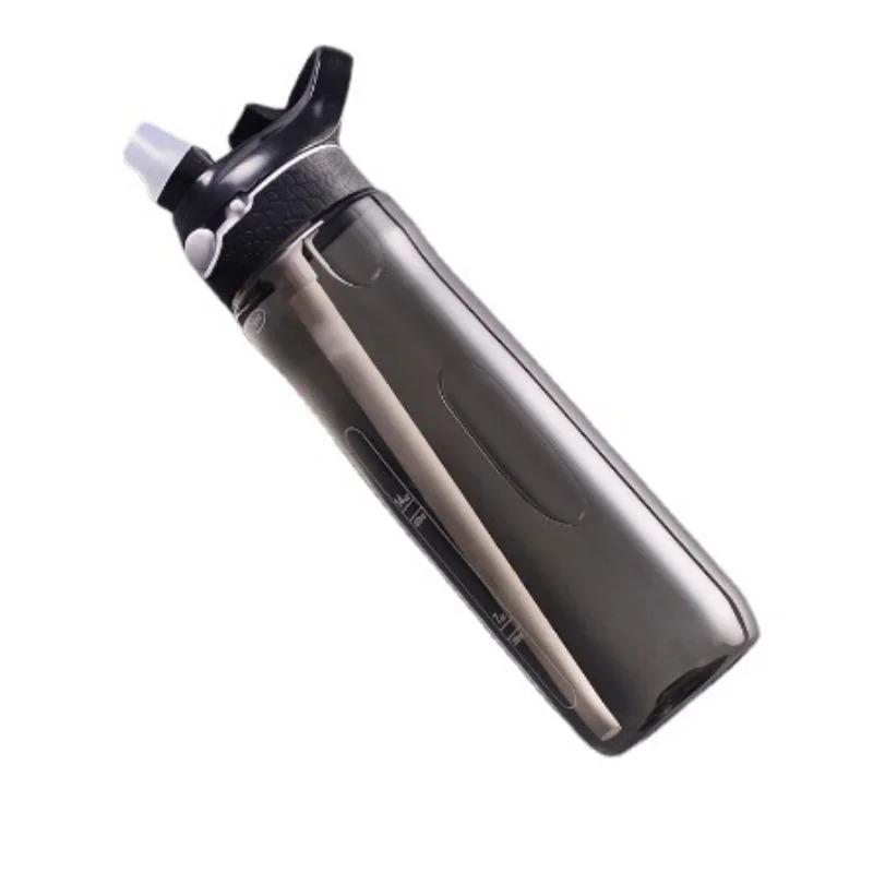 750ml Sports Water Bottle with Straw for Camping Hiking Outdoor Plastic Transparent BPA Free Bottle for Men Drinkware
