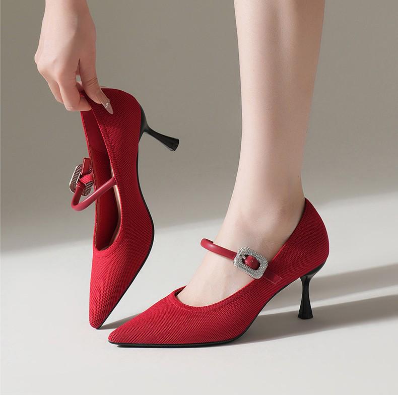 2026 European Style Pointed Toe Stiletto Mary Janes - Lightweight & Comfortable