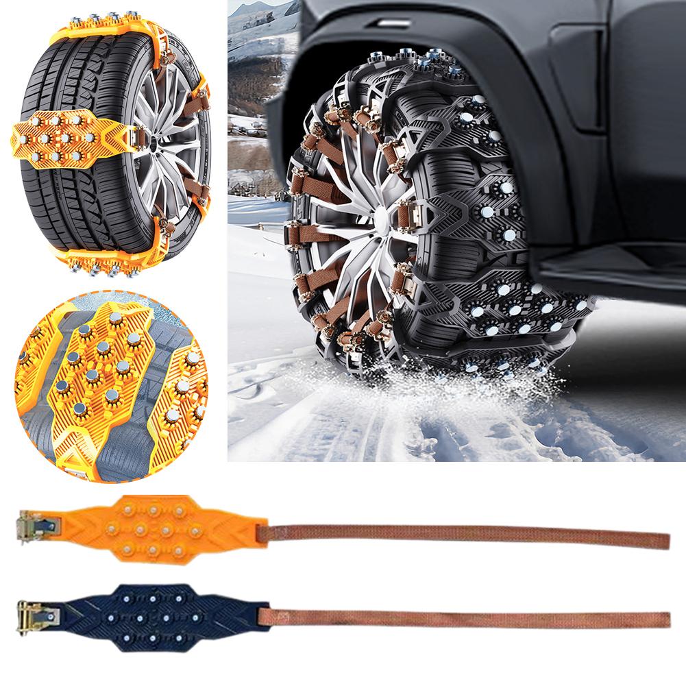 6,5-9,65 Zoll 4-teiliges Auto-Winterreifen-Verdickungs-TPU-Anti-Ski-Kettenwerkzeugset Auto General Outdoor Rescue Wheel Notfallwerkzeuge