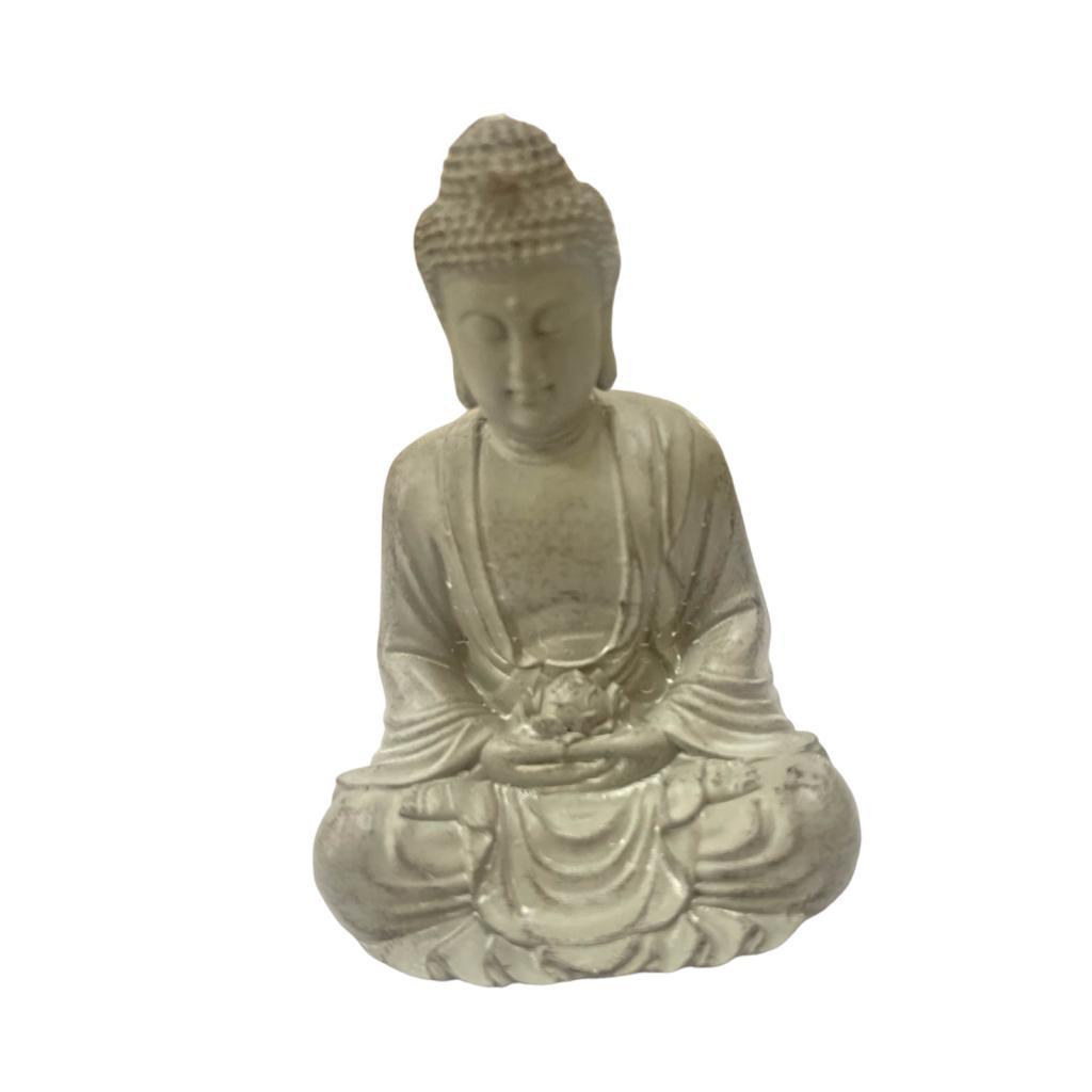 

Resin Buddha Statue Lotus Figurine Luxury Decorative Sculpture Ornament for Any Room Buddhist Decor серый