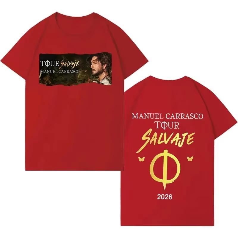 2026 Summer Fashion Trendy Tee Men Women Vintage Gothic Cotton Oversized T Shirt Y2K Streetwear Tshrits Rapper Manuel Carrasco Salvaje Tee