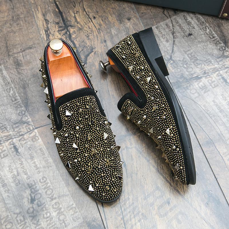 Fashion Street Style Men Slip On Footwear Stylish Abiye Office Man Loafers Wedding Party Mens Dress Shoes Breath Driving Lazy Moccasins