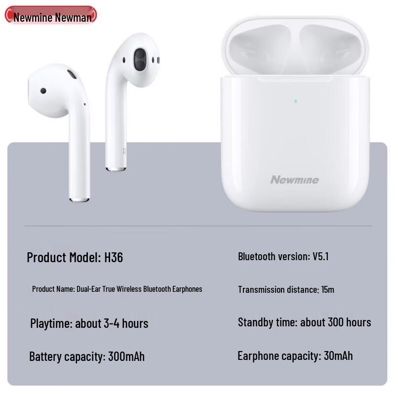 Newmine H36 TWS Wireless Bluetooth Earbuds with ANC